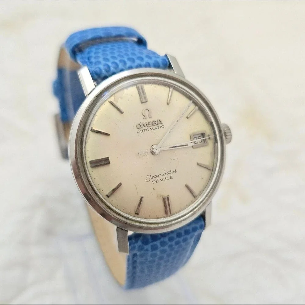 Vintage Omega Seamaster De Ville Watch 166.020 Automatic Date 34mm Silver Swiss